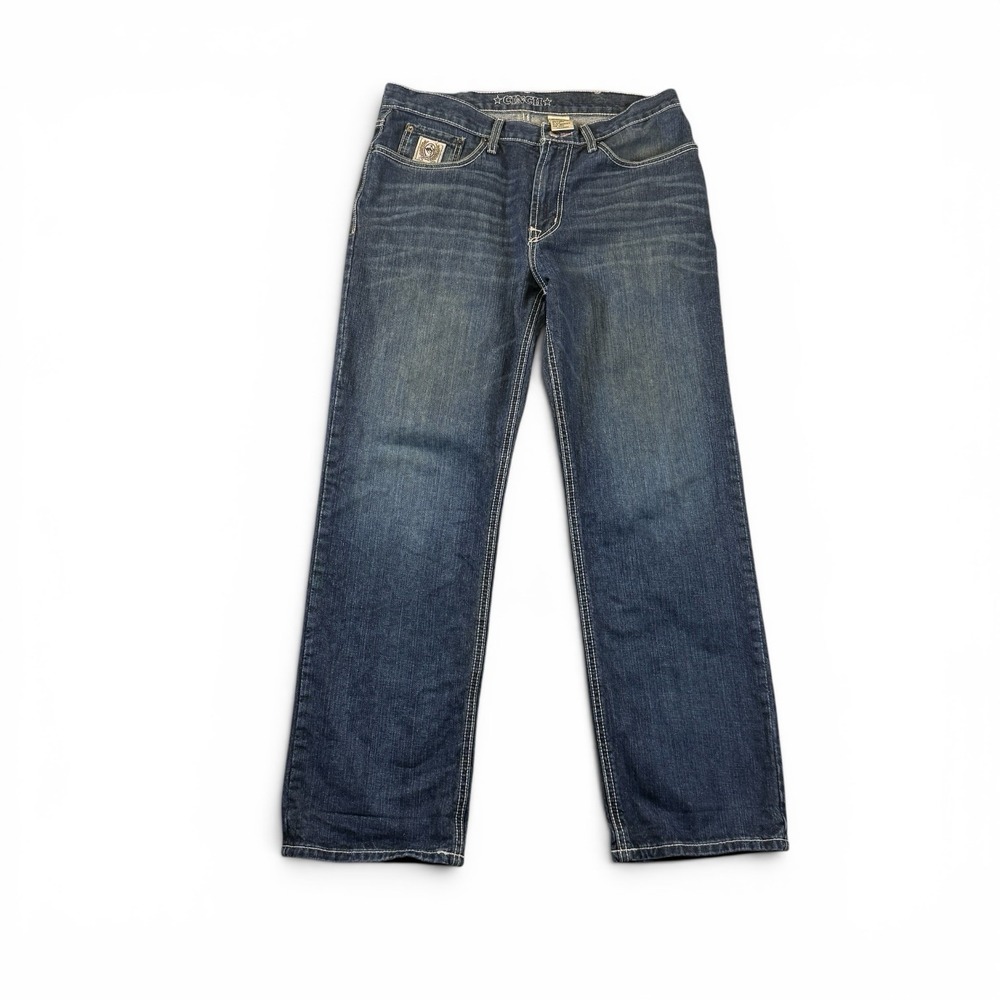 Cinch White Label Mid Rise Relaxed Fit Straight Leg Jeans Men's 34 x 32 Dark
